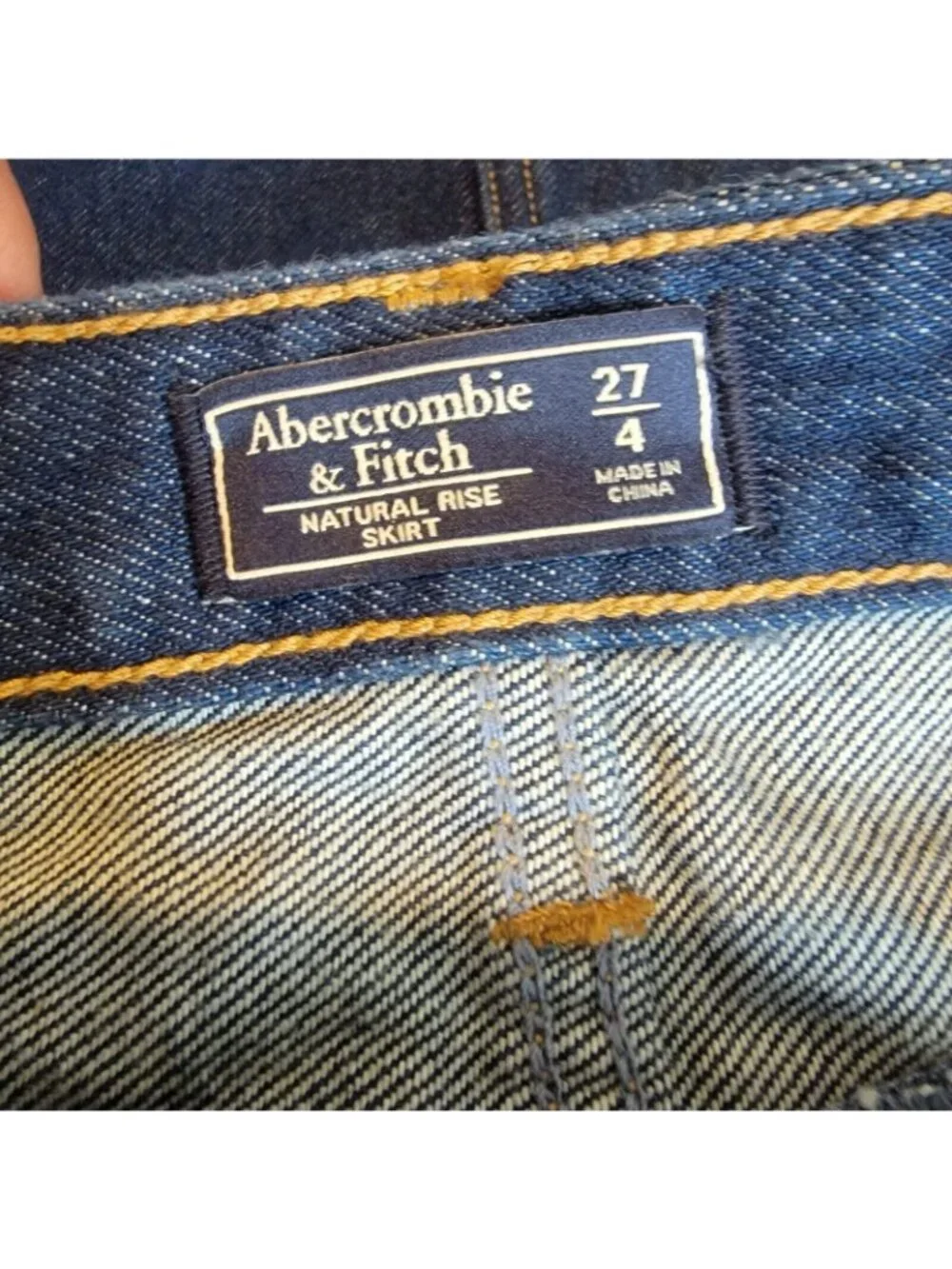 ❤️Abercrombie & Fitch Women Sz 27/4 Dark Blue Button-Front Denim Mini Jean Skirt
